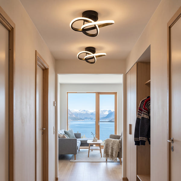 LED plafond Isbre, sølv, aluminium, Ø 24 cm