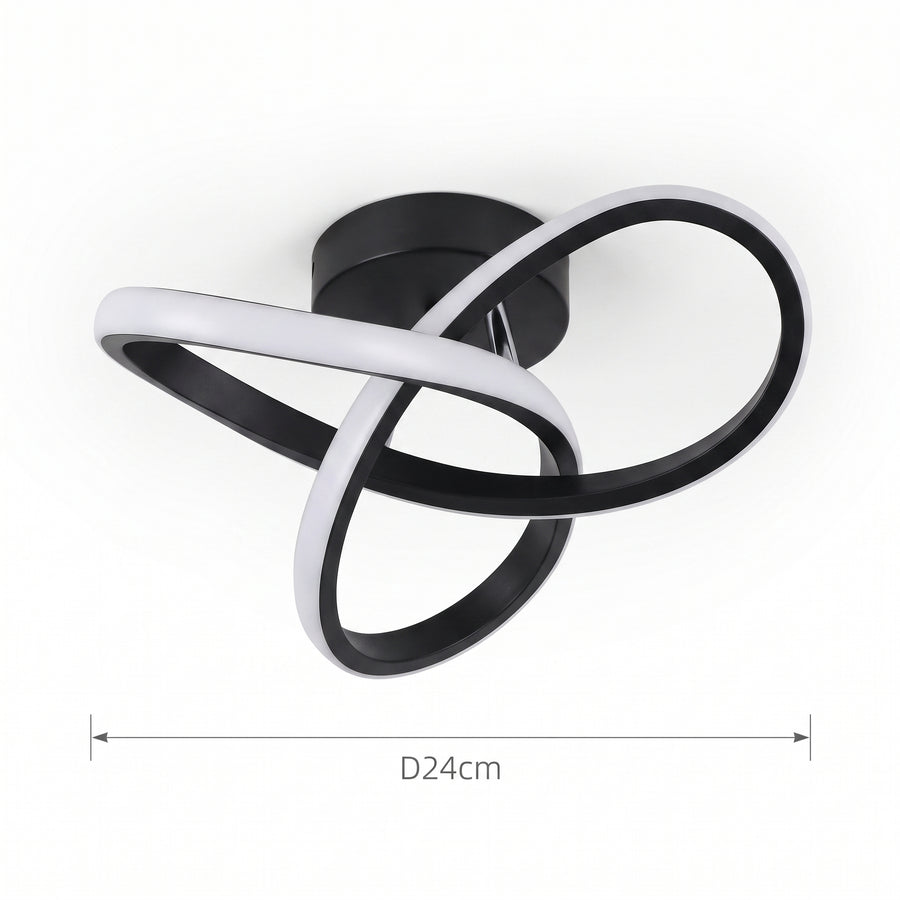Dimensjoner LED plafond Isbre, sølv, aluminium, Ø 24 cm