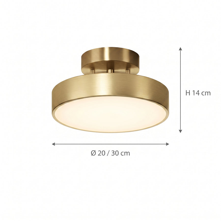 Dimensjoner LED Plafond Nordkapp, sort, jern, Ø 20/30 cm