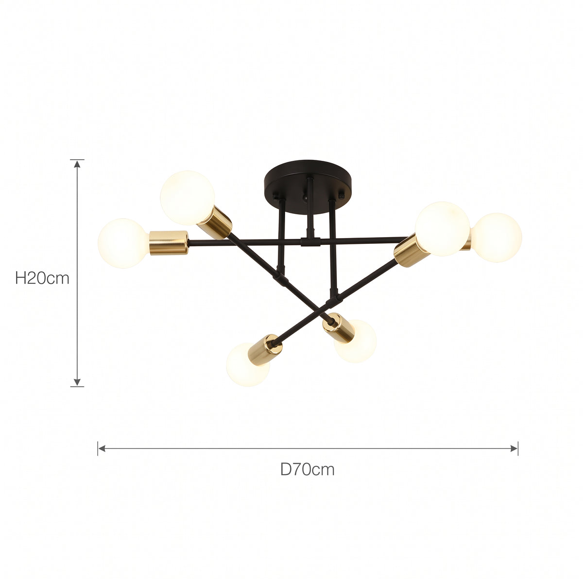 Pendellampe Narvik, sort, jern, E27, lengde 70 cm