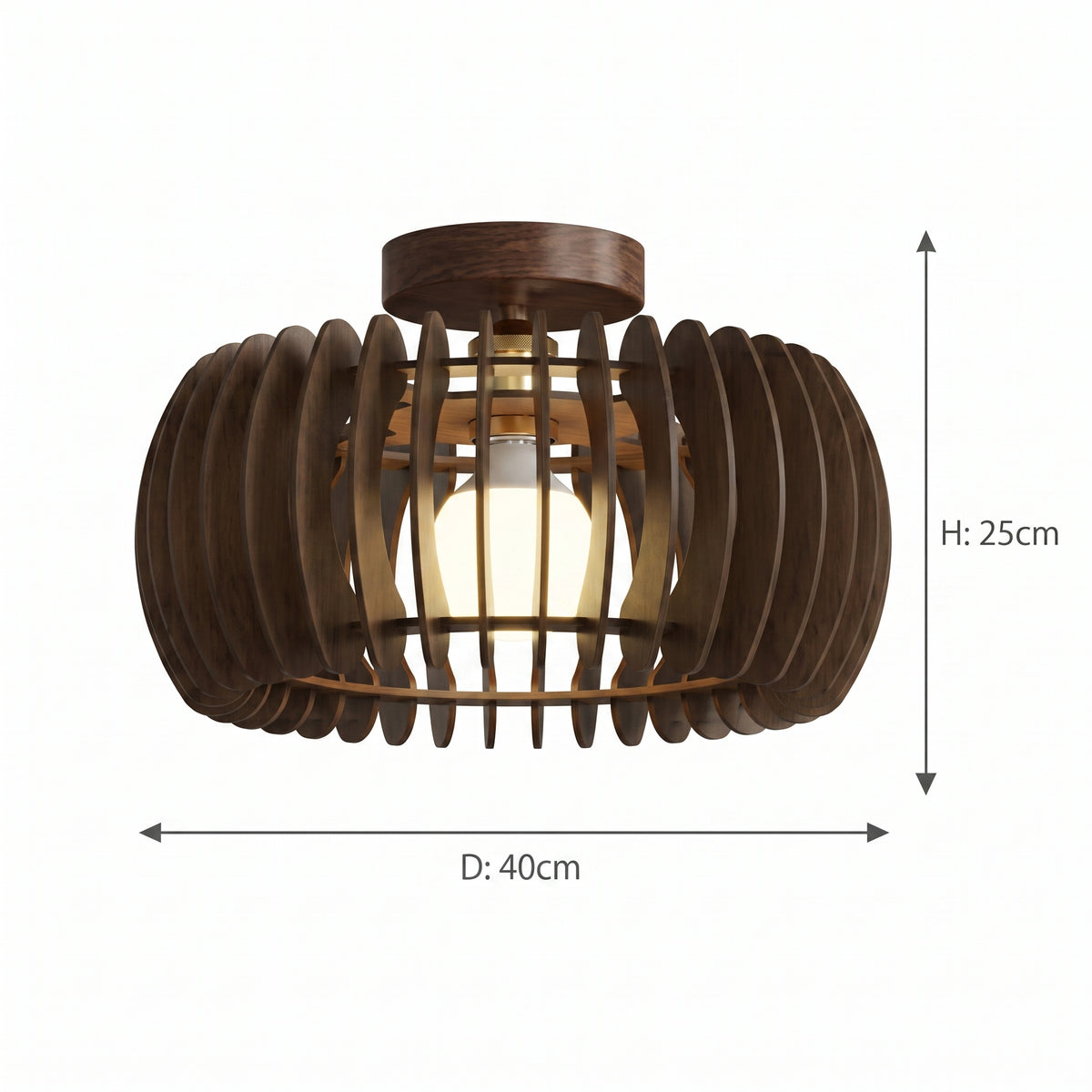 Plafond Trolltunga, sort, jern, Ø 40 cm, E27