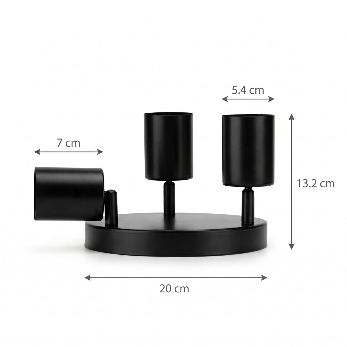 Takspot Bodø, sort, aluminium, rund, 3 spotlights, GU10, Ø 30 cm