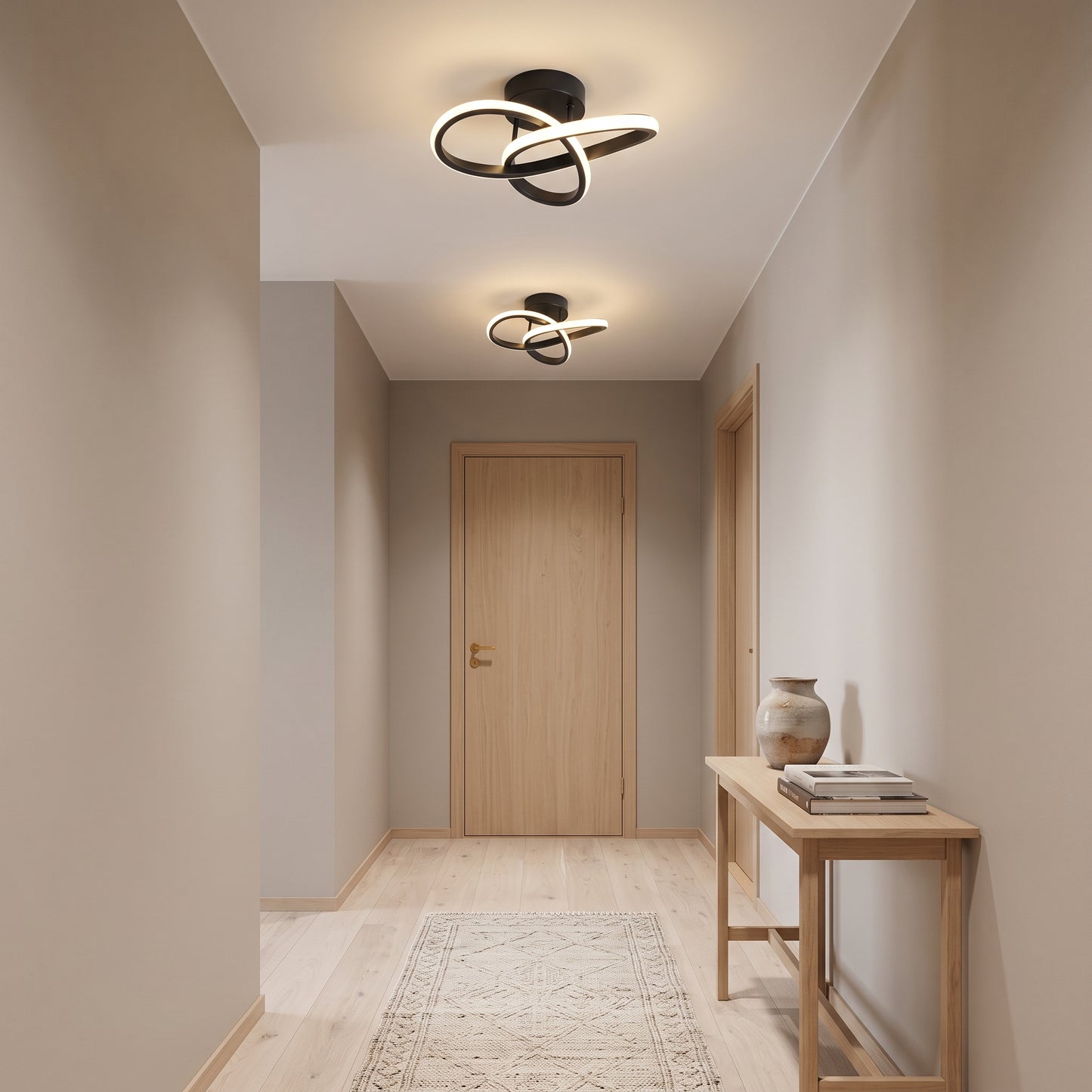 LED plafond Isbre, sølv, aluminium, Ø 24 cm