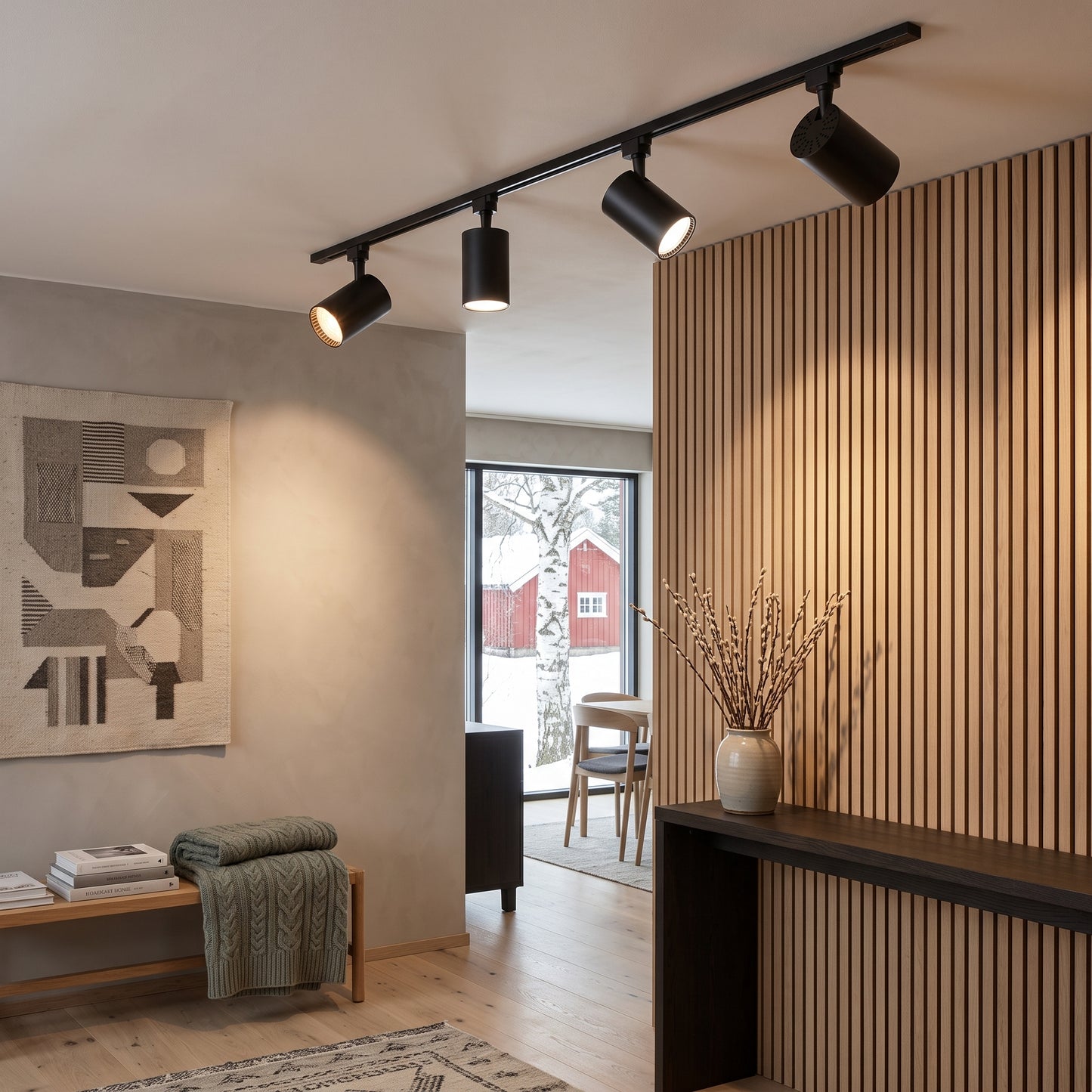 LED skinnesystem Viking, sort, aluminium, 4 spotlights, 20W, lendge 50 cm