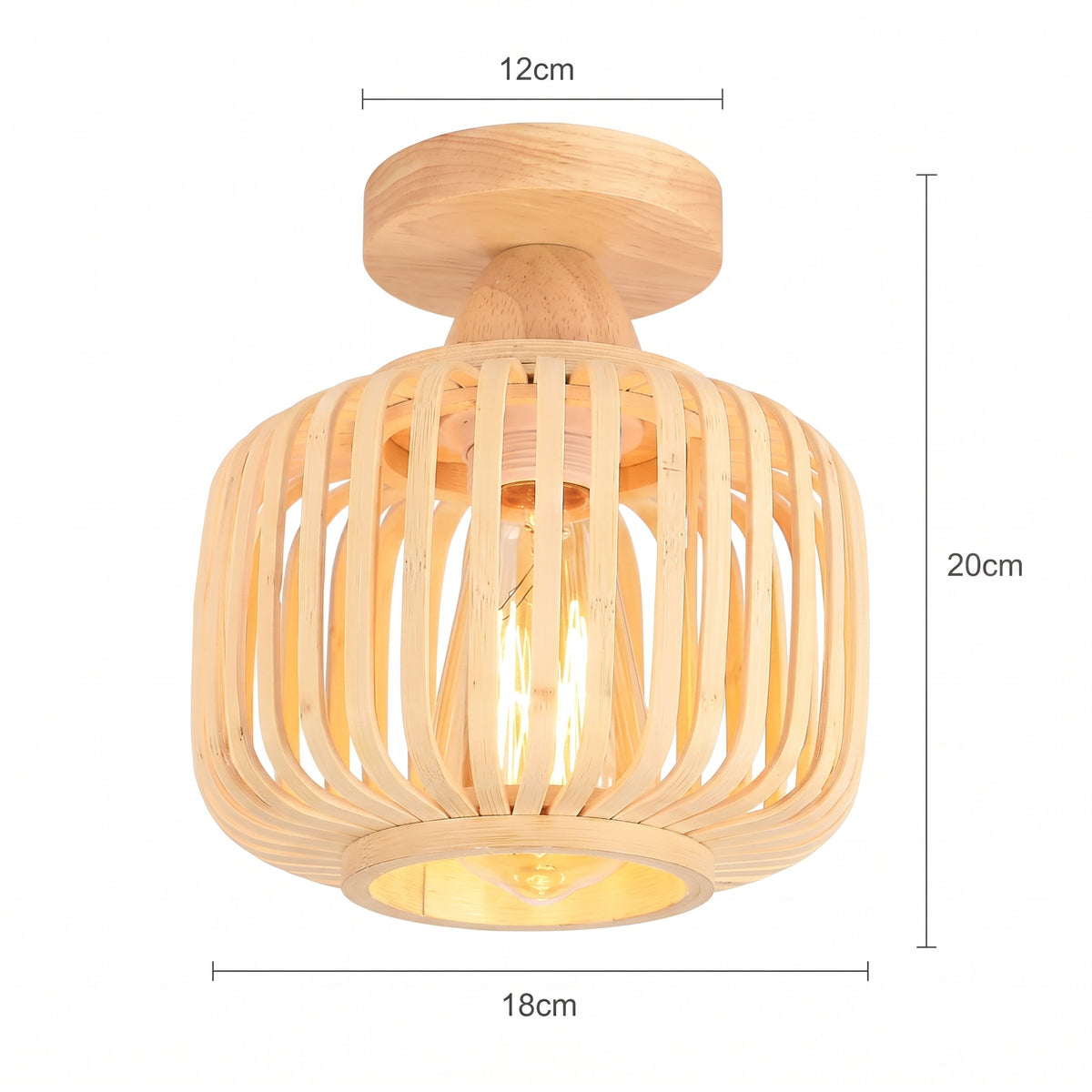 Hengelampe Flåm, naturlig, bambus, Ø 18 cm, E27