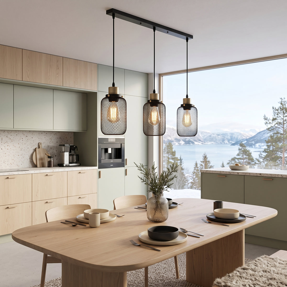 Hengelampe Halden, sort, metall, E27, lengde 45 cm, justerbar høyde