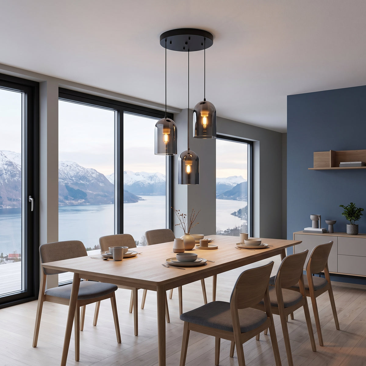 Hengelampe Tønsberg, ravfarget glass, E27, justerbar høyde
