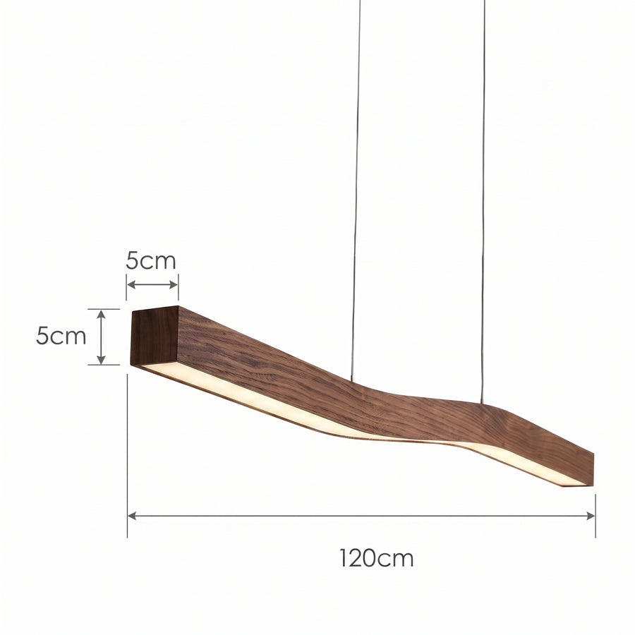 Dimensjoner LED hengelampe Tromsø, sort, jern, lengde 120 cm