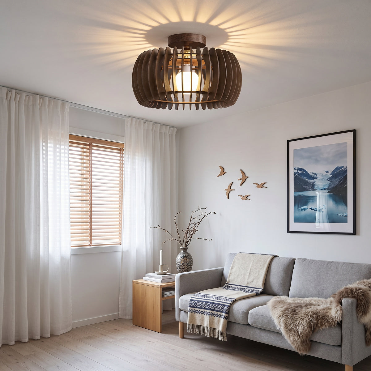 Plafond Trolltunga, sort, jern, Ø 40 cm, E27